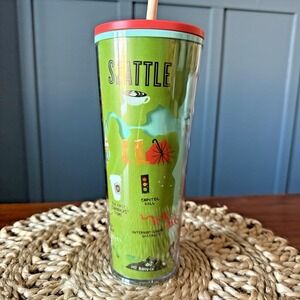Starbucks Seattle 24 oz Cold Cup Tumbler • City Map Series • Original Lid